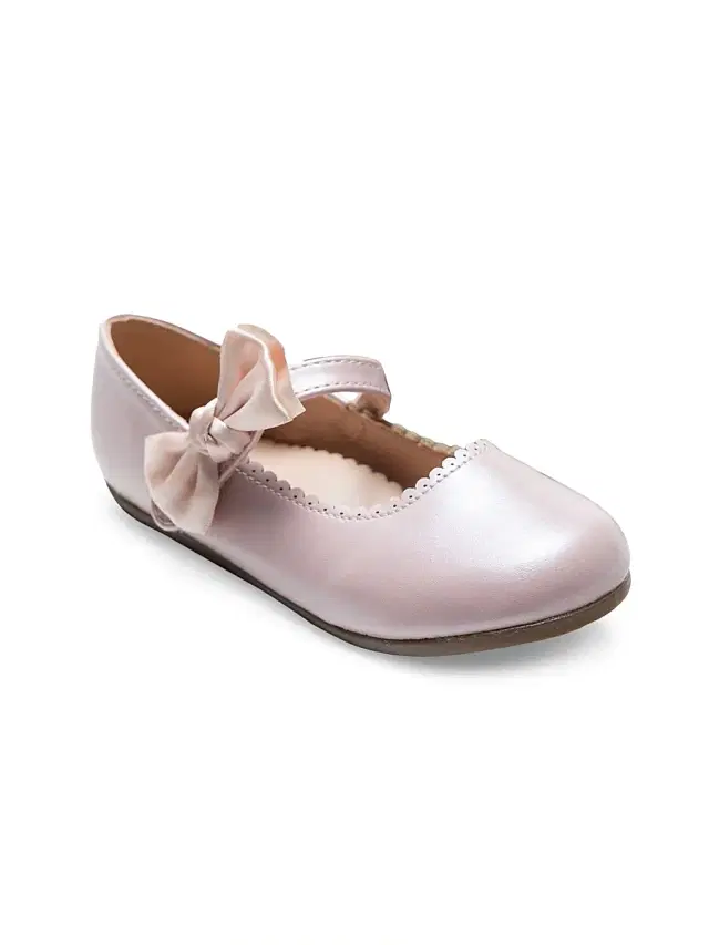 Tulleen Baby Girl's Satin Elodie Rhinestone Bow Flats - Pink 10.5 (Toddler)
