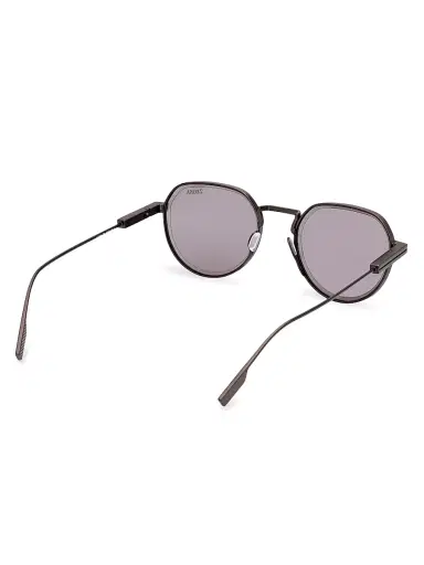 Zegna Men's 52MM Round Sunglasses - Matte Gunmetal Purple | Thumbnail 4 Zegna Men's 52MM Round Sunglasses - Matte Gunmetal Purple | Thumbnail 4