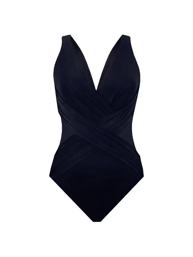 Miraclesuit Swim Women's Illusionists Cross-Over One-Piece Swimsuit - Black - Size 16