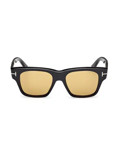TOM FORD Men's Caine 53MM Square Sunglasses - Shiny Black Brown | Thumbnail 2
