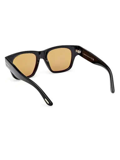 TOM FORD Men's Caine 53MM Square Sunglasses - Shiny Black Brown | Thumbnail 4