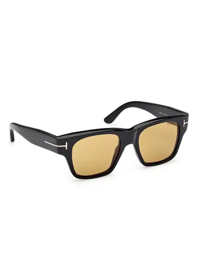 TOM FORD Men's Caine 53MM Square Sunglasses - Shiny Black Brown | Thumbnail 8