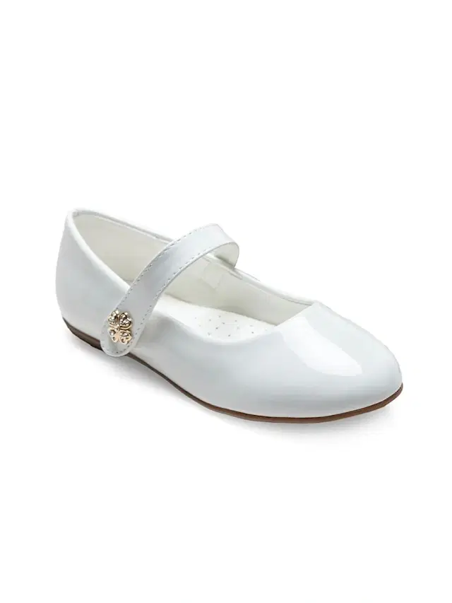 Tulleen Maleia Clover Charm Flats - White 5 (Child)