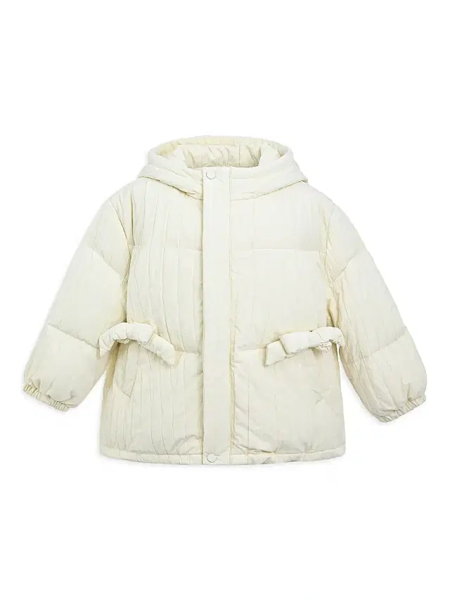 Mimi Tutu Little Girl's Bow Quilted Puffer Jacket - Cream