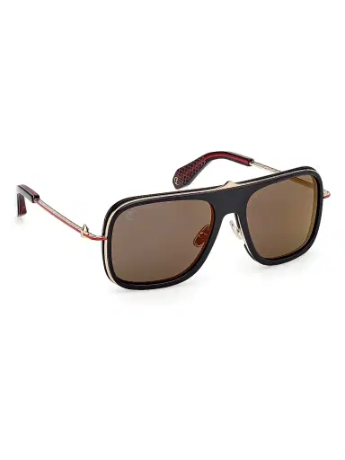 Christian Louboutin Men's 58MM Rectangular Sunglasses - Brown Red Brown | Thumbnail 8 Christian Louboutin Men's 58MM Rectangular Sunglasses - Brown Red Brown | Thumbnail 8