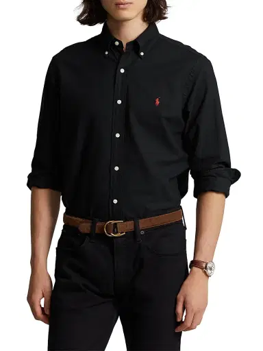 Polo Ralph Lauren Men's Garment-Dyed Classic-Fit Oxford Shirt - Black - Size XXL | Thumbnail 2 Polo Ralph Lauren Men's Garment-Dyed Classic-Fit Oxford Shirt - Black - Size XXL | Thumbnail 2