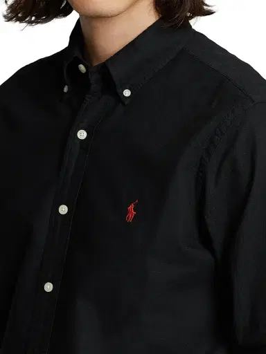 Polo Ralph Lauren Men's Garment-Dyed Classic-Fit Oxford Shirt - Black - Size XXL | Thumbnail 5 Polo Ralph Lauren Men's Garment-Dyed Classic-Fit Oxford Shirt - Black - Size XXL | Thumbnail 5