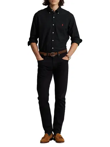 Polo Ralph Lauren Men's Garment-Dyed Classic-Fit Oxford Shirt - Black - Size XXL | Thumbnail 1 Polo Ralph Lauren Men's Garment-Dyed Classic-Fit Oxford Shirt - Black - Size XXL | Thumbnail 1