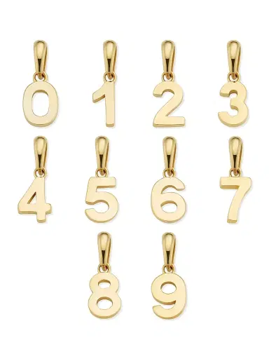Oradina Women's 14K Yellow Gold My Number Pendant Charm - Number 4 Gold | Thumbnail 2