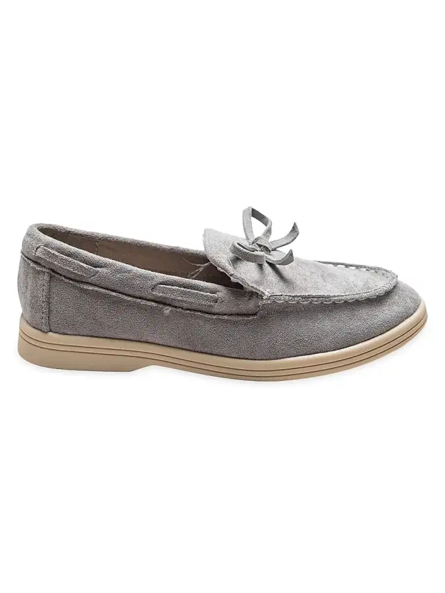 Suede Moccasin Loafers - Gray 5 (Child)