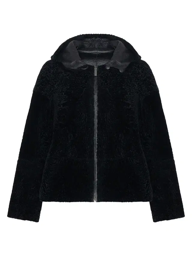 Gorski Women's Reversible New Zealand Shearling Lamb Zip Parka - Black
