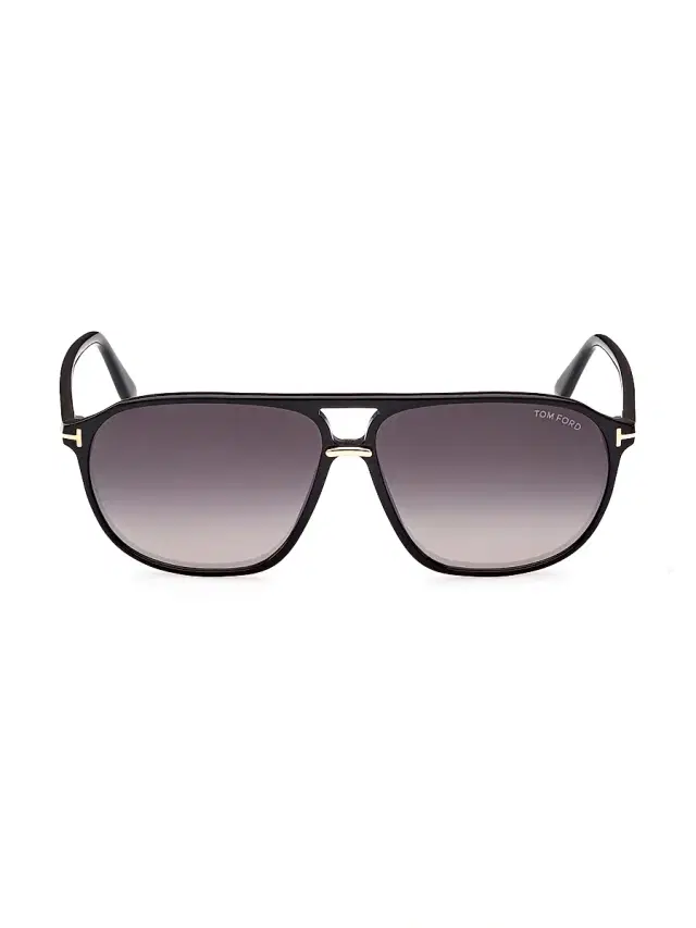TOM FORD Men's Bruce 61MM Navigator Sunglasses - Black Smoke