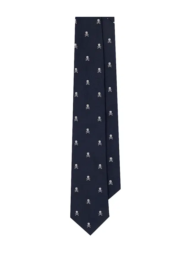 Men's Skull Crossbones Silk Tie - Navy Men's Skull Crossbones Silk Tie - Navy