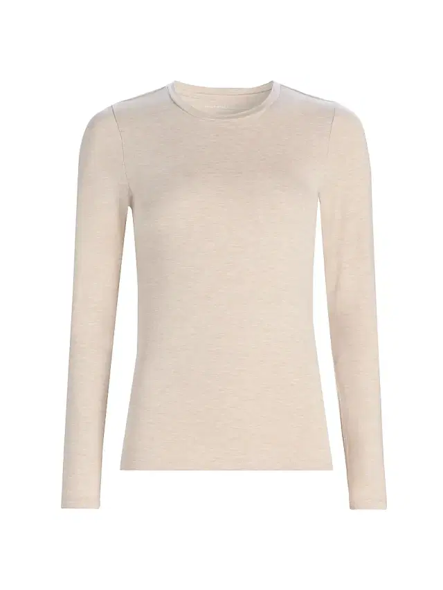 Women's Soft Touch Crewneck Long-Sleeve Top - Ecru Chine