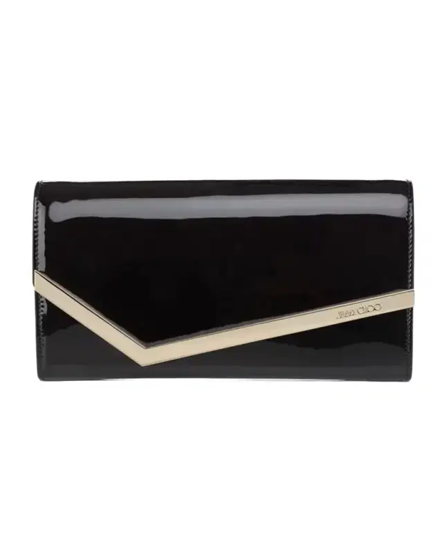 Jimmy Choo Emmie Flap Patent Leather Clutch Bag