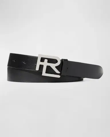 Ralph Lauren Purple Label RL Vachetta Leather Belt | Thumbnail 3