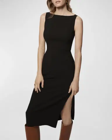 Another Tomorrow Doppio Fitted Midi Dress | Thumbnail 2