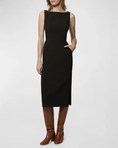 Another Tomorrow Doppio Fitted Midi Dress | Thumbnail 3