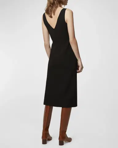 Another Tomorrow Doppio Fitted Midi Dress | Thumbnail 4