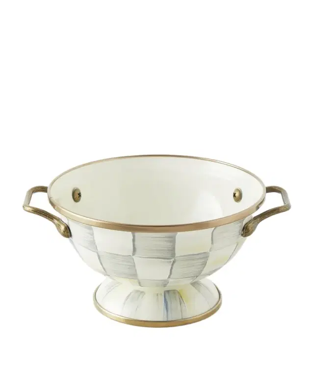 MacKenzie-Childs Sterling Check Enamel Simply Anything Bowl