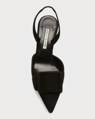 Manolo Blahnik Maysli Suede Buckle Halter Pumps | Thumbnail 4 Manolo Blahnik Maysli Suede Buckle Halter Pumps | Thumbnail 4