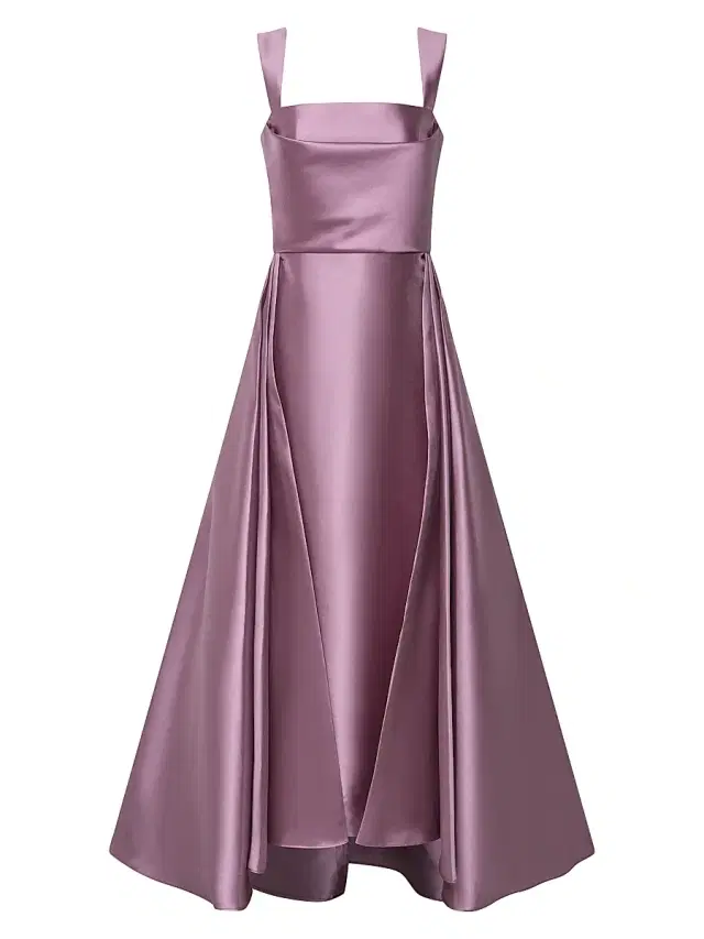 Theia Women's Zendaya Satin High-Low Gown - Chrome Lavender