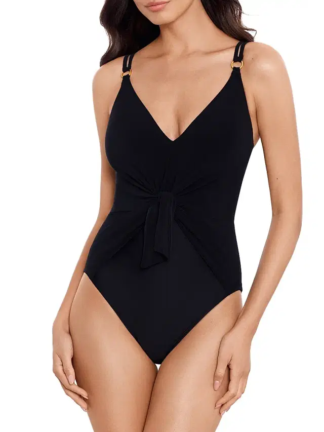 Magicsuit Women's Obi One Saki Tie-Waist One-Piece Swimsuit - Black