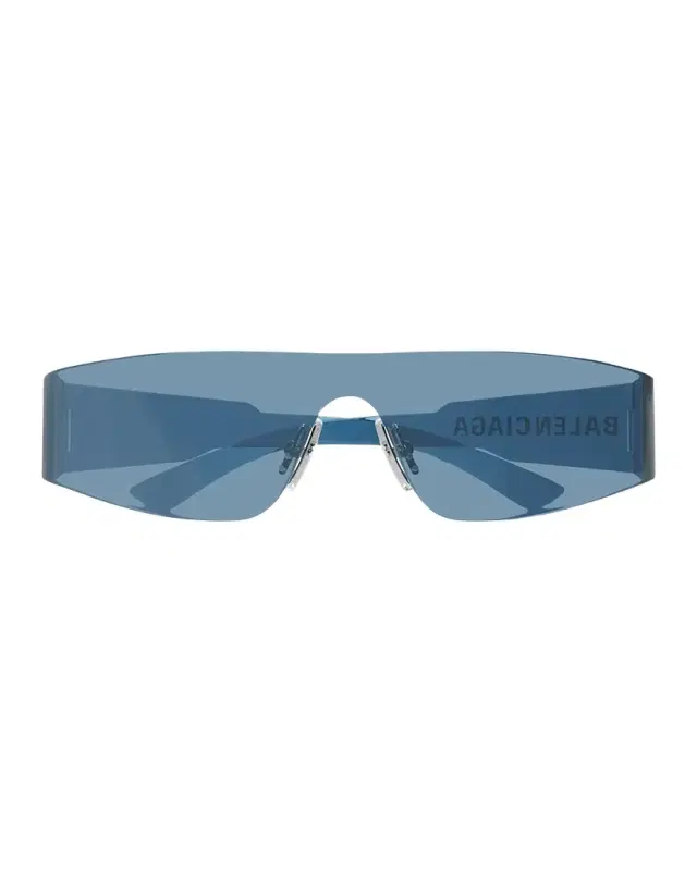 Mirrored Rimless Wrap Sunglasses