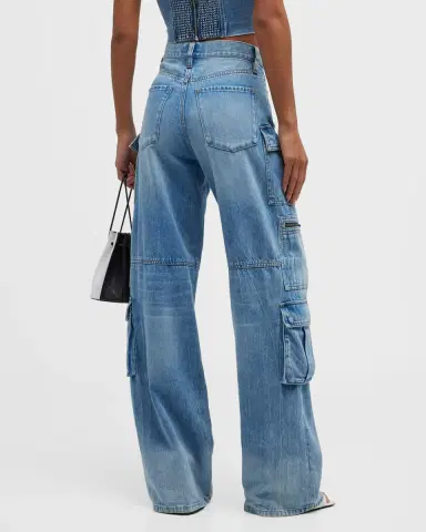 ALICE + OLIVIA Cay Baggy Denim Cargo Pants | Thumbnail 2