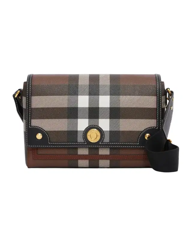 Burberry Note Giant Check E-Canvas Crossbody Bag