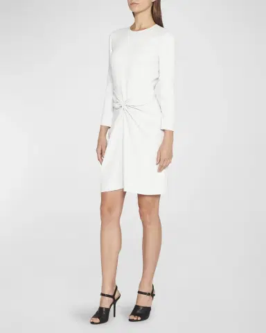 Giorgio Armani Ruched Long-Sleeve A-Line Dress | Thumbnail 3 Giorgio Armani Ruched Long-Sleeve A-Line Dress | Thumbnail 3