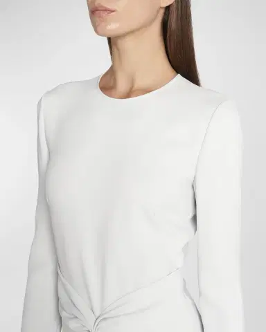 Giorgio Armani Ruched Long-Sleeve A-Line Dress | Thumbnail 5 Giorgio Armani Ruched Long-Sleeve A-Line Dress | Thumbnail 5