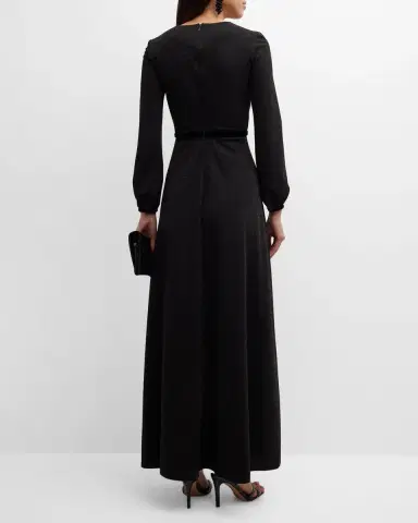Emporio Armani Deep V-Neck Shimmer Jersey Maxi Dress | Thumbnail 6 Emporio Armani Deep V-Neck Shimmer Jersey Maxi Dress | Thumbnail 6