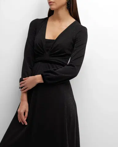 Emporio Armani Deep V-Neck Shimmer Jersey Maxi Dress | Thumbnail 7 Emporio Armani Deep V-Neck Shimmer Jersey Maxi Dress | Thumbnail 7