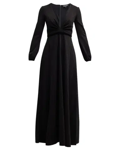 Emporio Armani Deep V-Neck Shimmer Jersey Maxi Dress | Thumbnail 1 Emporio Armani Deep V-Neck Shimmer Jersey Maxi Dress | Thumbnail 1