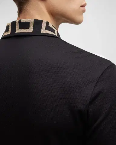 Versace Men's Greca-Collar Polo Shirt | Thumbnail 6