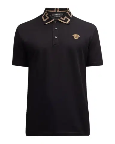 Versace Men's Greca-Collar Polo Shirt | Thumbnail 1