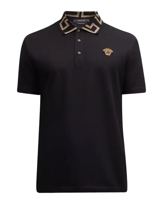 Men 's Greca-Collar Polo Shirt