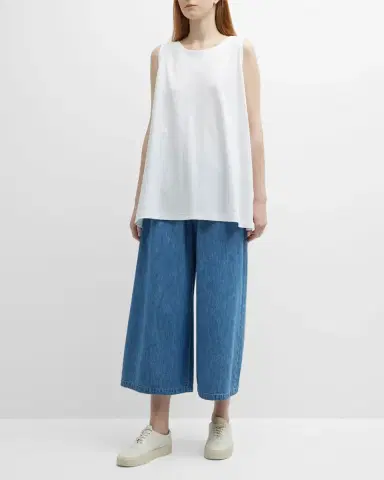 Eskandar A-Line Round-Neck Long Shell Top | Thumbnail 2