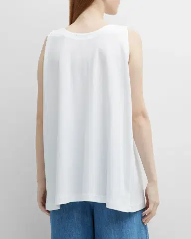 Eskandar A-Line Round-Neck Long Shell Top | Thumbnail 3