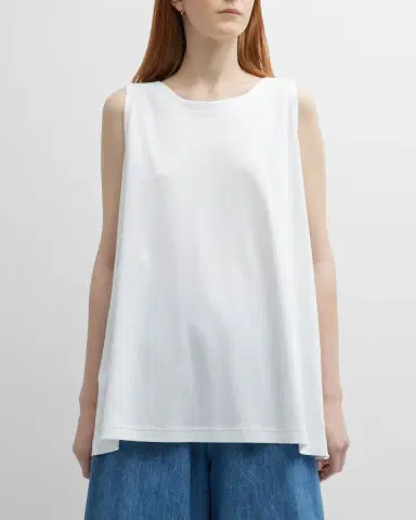 Eskandar A-Line Round-Neck Long Shell Top | Thumbnail 4
