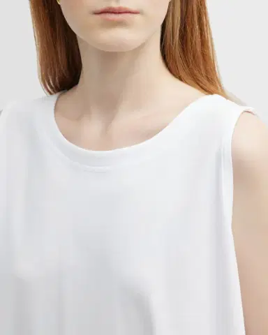 Eskandar A-Line Round-Neck Long Shell Top | Thumbnail 5