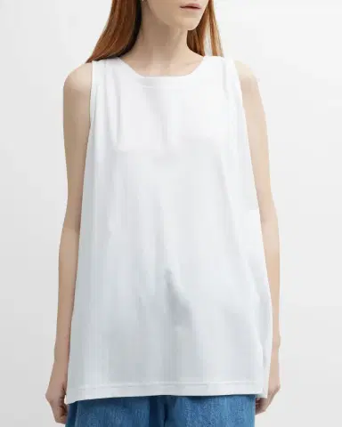 Eskandar A-Line Round-Neck Long Shell Top | Thumbnail 7