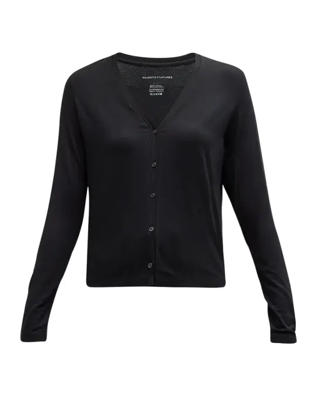 Majestic Filatures Soft Touch Button-Front Cardigan