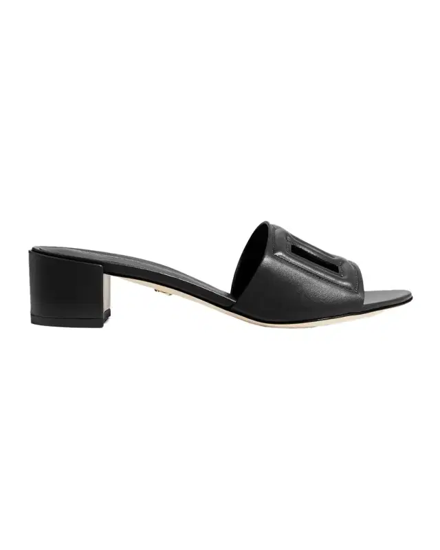 Dolce & Gabbana 40mm DG Cutout Leather Slide