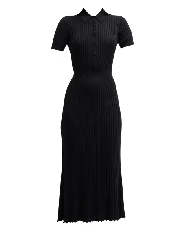 Gabriela Hearst Amor Polo Ribbed Cashmere Dress