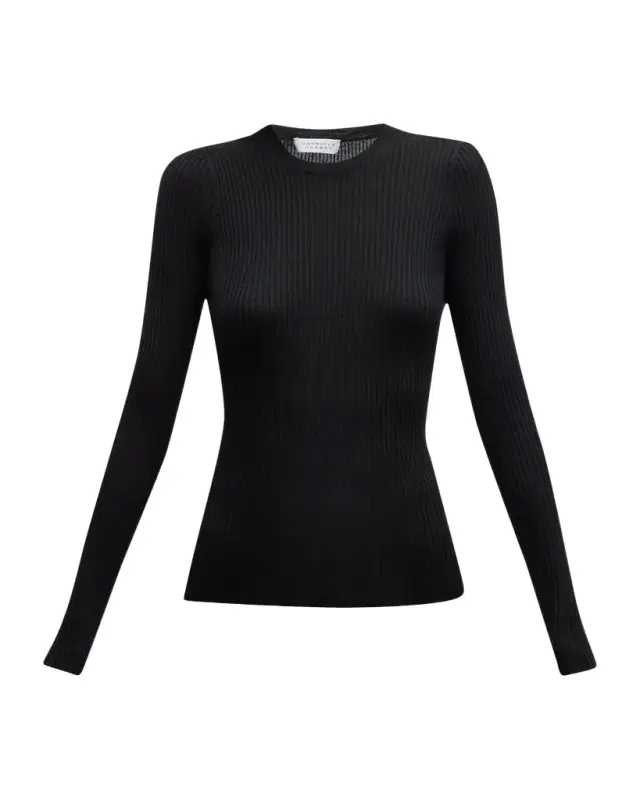Gabriela Hearst Browning Cashmere Ribbed Top