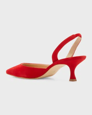 Manolo Blahnik Carolyne Kitten-Heel Halter Pumps | Thumbnail 4