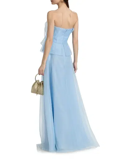 THEIA Women's Gilda Strapless Draped Rose Gown | Thumbnail 5 THEIA Women's Gilda Strapless Draped Rose Gown | Thumbnail 5