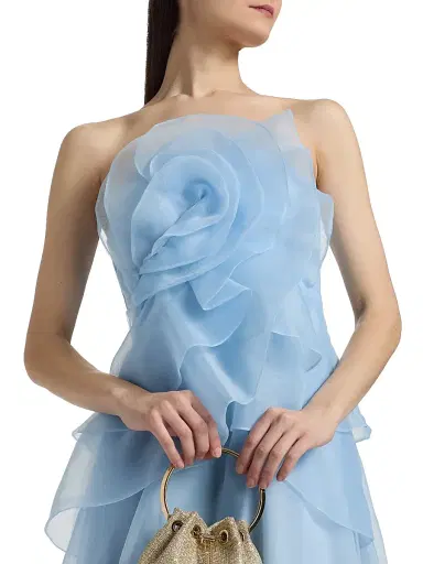 THEIA Women's Gilda Strapless Draped Rose Gown | Thumbnail 6 THEIA Women's Gilda Strapless Draped Rose Gown | Thumbnail 6